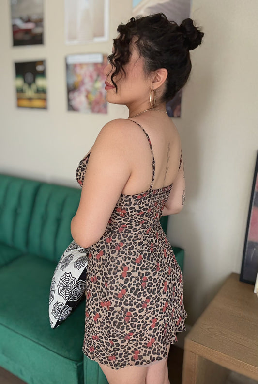 Cherry Leopard Mini Dress