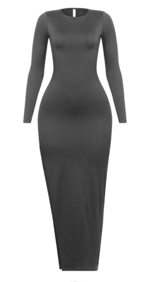 Dahlia Long Sleeve Maxi Dress with Side Slit
