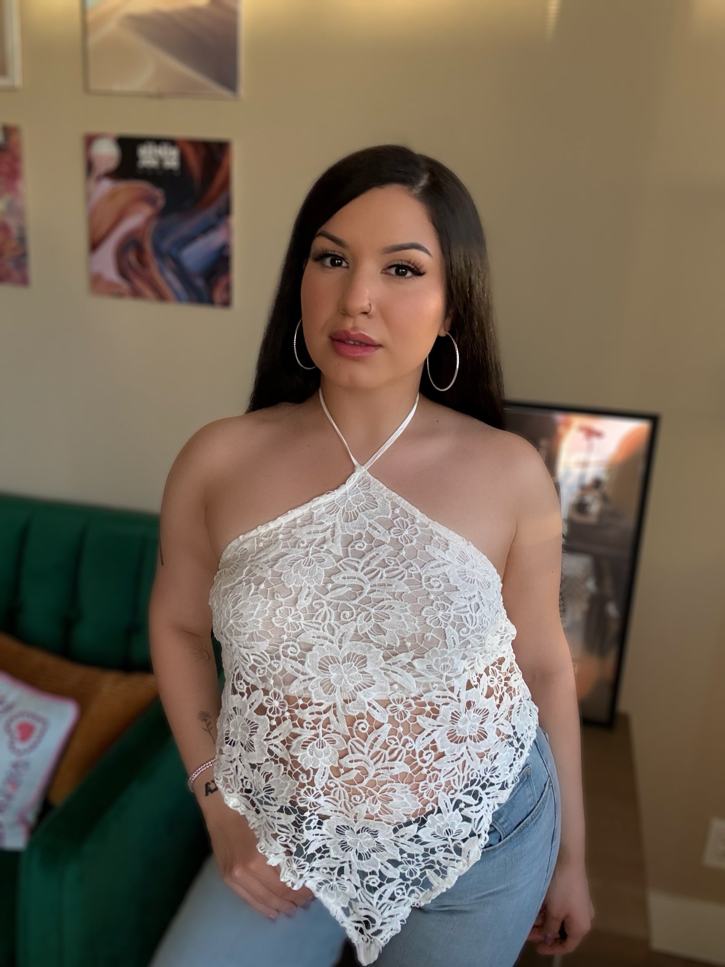 Eyelet Halter Top