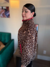 Load image into Gallery viewer, Cheetah Print Half Zip Fleece Pullover