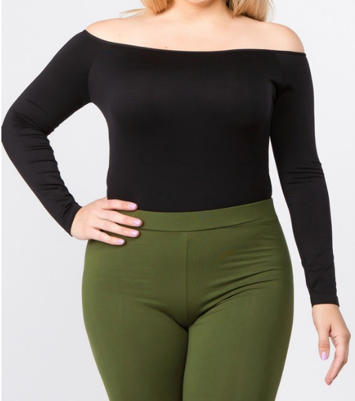Long Sleeve Off the Shoulder Bodysuit