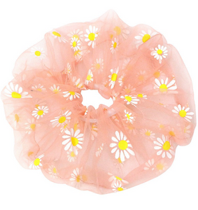Flower Mesh Scrunchie