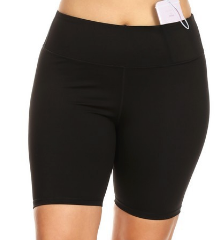 Biker shorts are in, and they're the perfect addition to your closet. Wear them when working out, at home, or pair them with a tee for a comfy outfit   Fabric: 75% Nylon, 25% Spandex Moisture wicking fabric Tummy-flattening waistband Interior hidden pocket Stretchy  Soft 