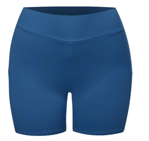 Blue High Waisted Biker Shorts