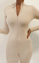 Load image into Gallery viewer, A must-have! It features a mock neck, zipper, and figure-hugging brushed material. It can be layered or worn alone for a comfy fit. It&#39;ll keep you warm, but the material is breathable. It is also super soft!  Made in the US 82% Polyester / 18% Spandex