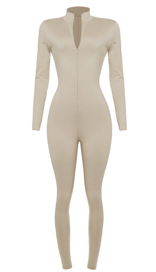 A must-have! It features a mock neck, zipper, and figure-hugging brushed material. It can be layered or worn alone for a comfy fit. It'll keep you warm, but the material is breathable. It is also super soft!  Made in the US 82% Polyester / 18% Spandex
