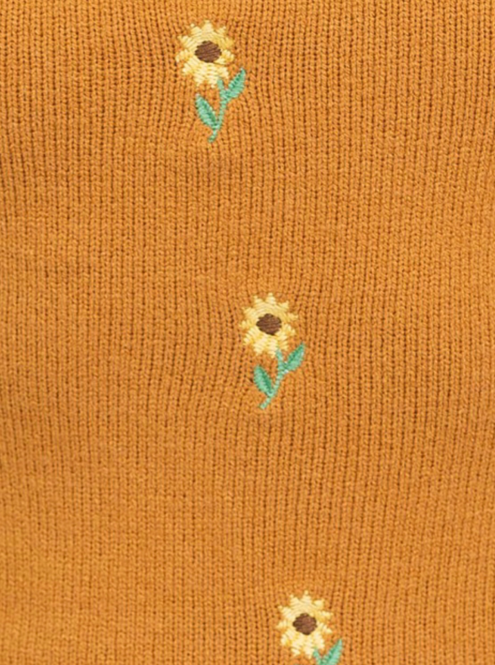 Give Me Sun Embroidered Knit Halter Dress